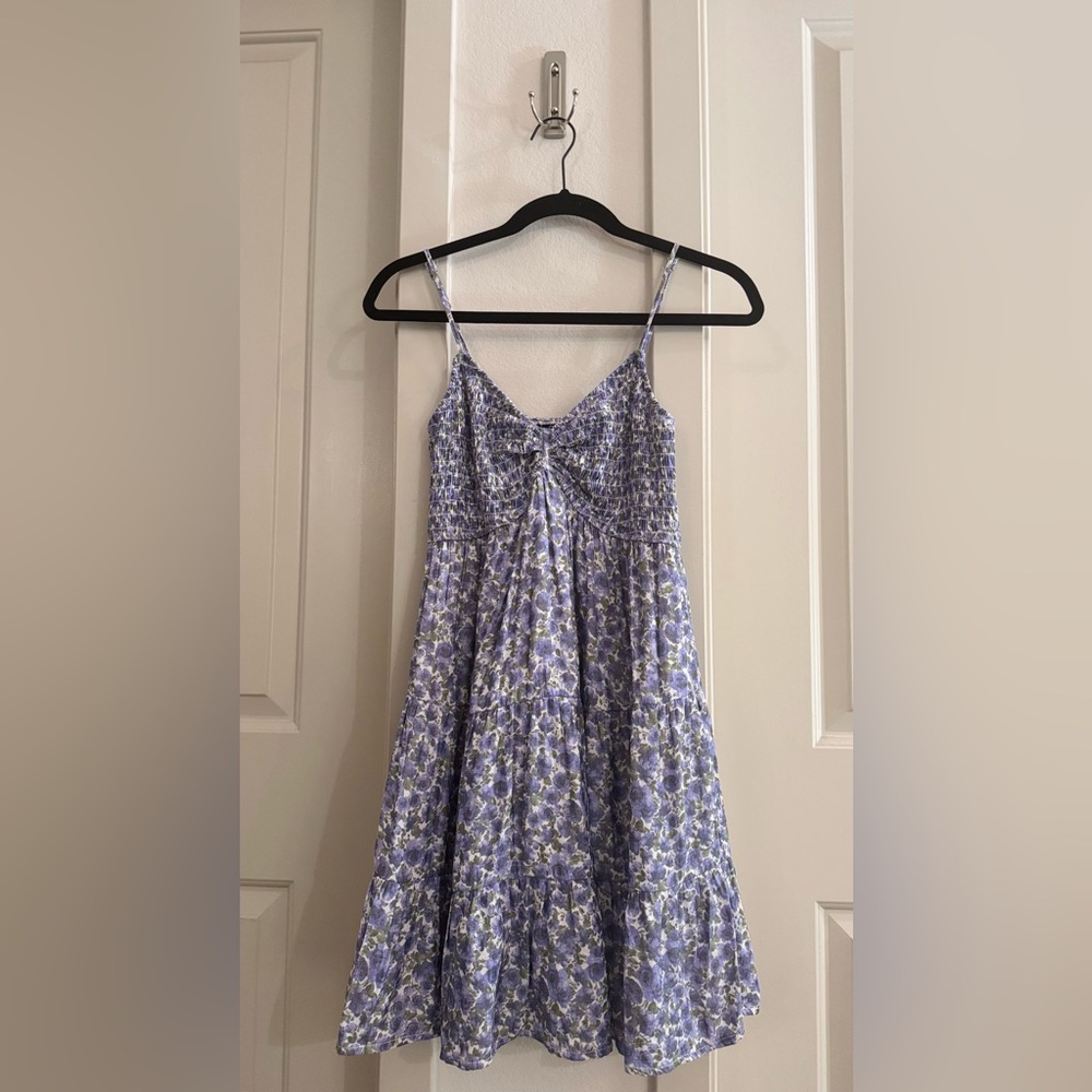 Juniors Floral Dress for Summer and Spring with Spaghetti Straps & Smocked Back